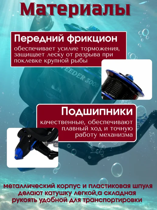 ТуризмPRO Катушка рыболовная FEEDER 5000, черный, фото 3