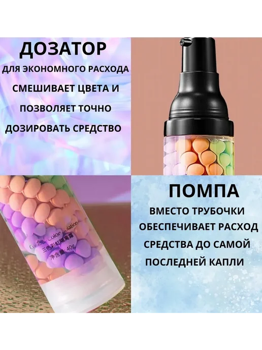 База под макияж.Основа под макияж.Праймер для лица 3 в 1, розовый, фото 3