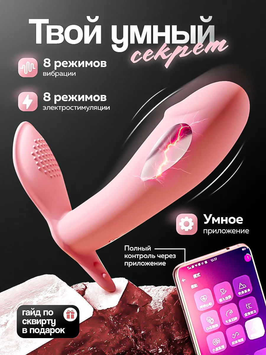 Умный вибратор в трусики для клитора и вагины с электро
