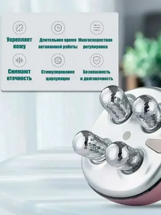 MILES Массажер 3D-ролик для лица, розовый, фото 6