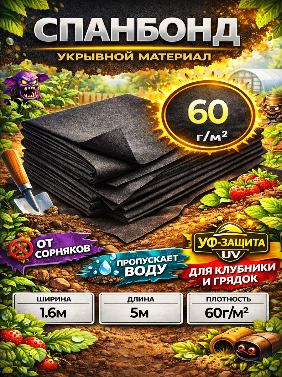 Укрывной материал для грядок 60 1.6х5м