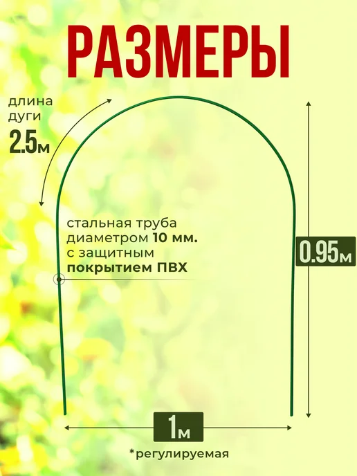 Дуги для грядок и парника металлические, зеленый, в упаковке 3 кг, фото 2