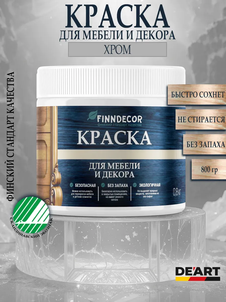 Краска для мебели 800 гр хром