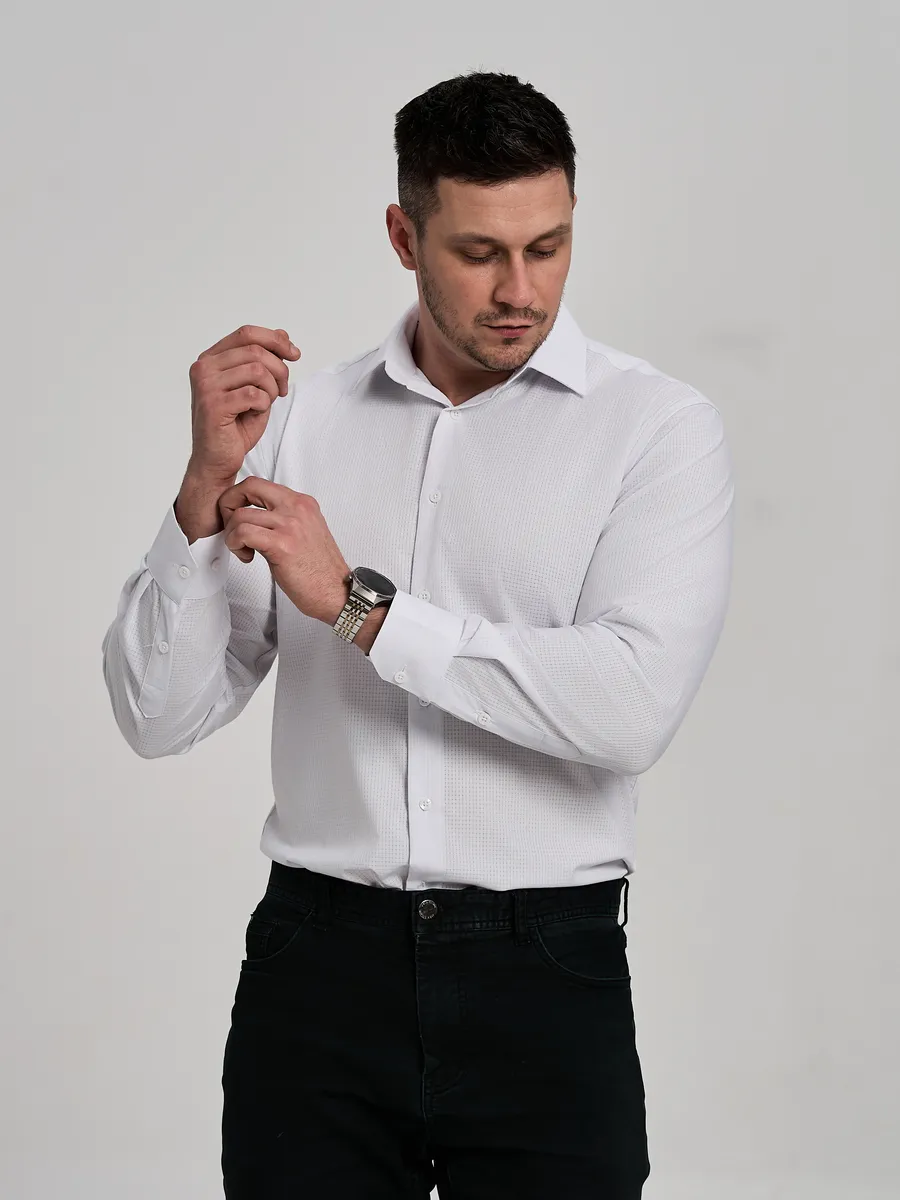 Рубашка с длинным рукавом приталенная slim fit сорочка