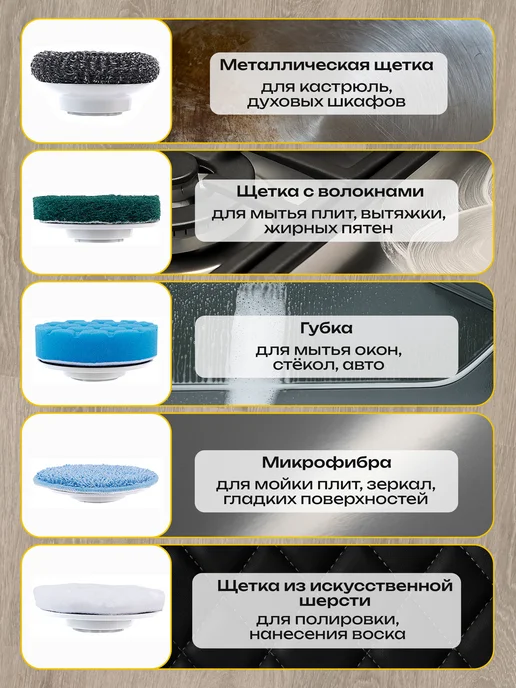 NikRayDi Электрическая щетка для уборки дома с телескопической ручкой, вариант, фото 8