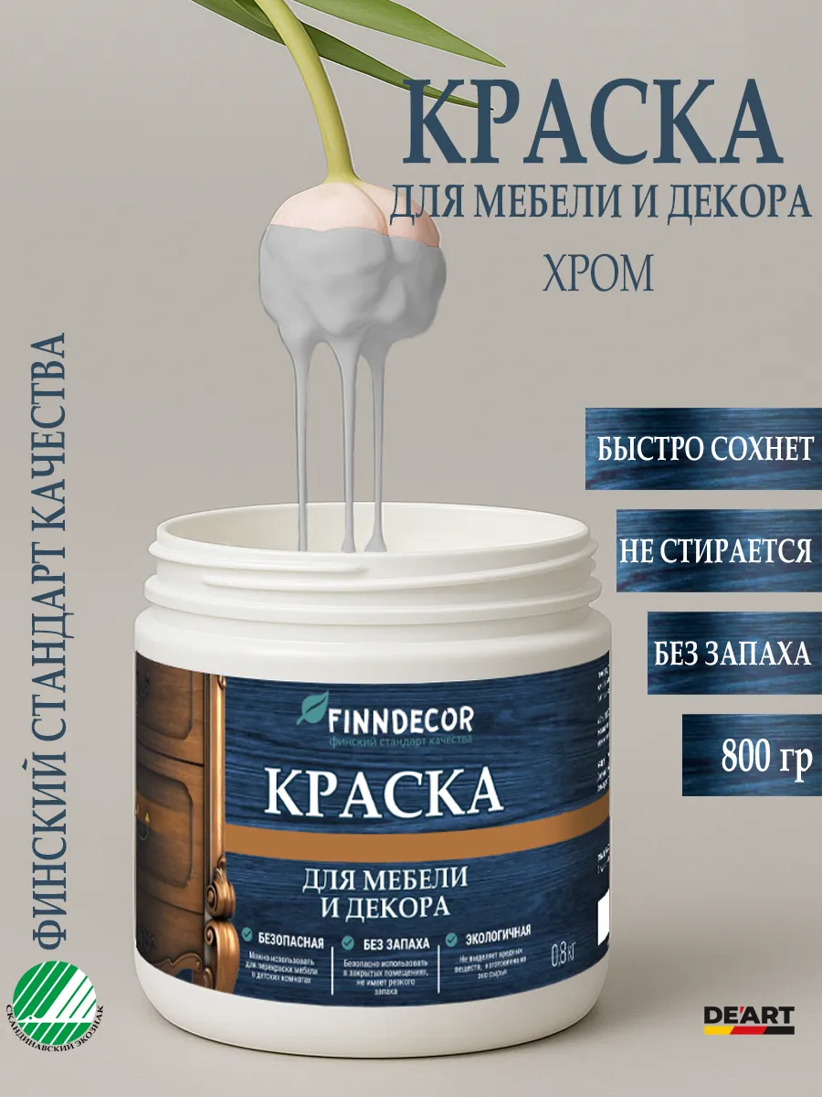 Краска для мебели 800 гр хром