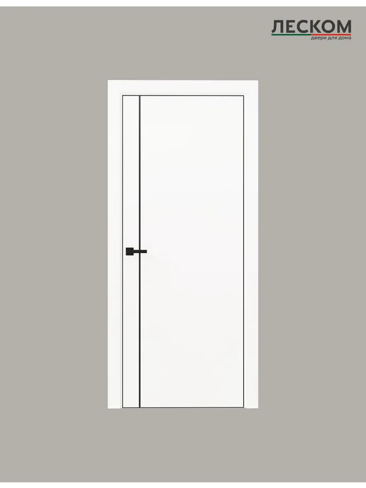 ЛЕСКОМ Дверь R-1В PL 800х2000 полотно, ematix кремовый, МЧ, 600x2000, фото 2