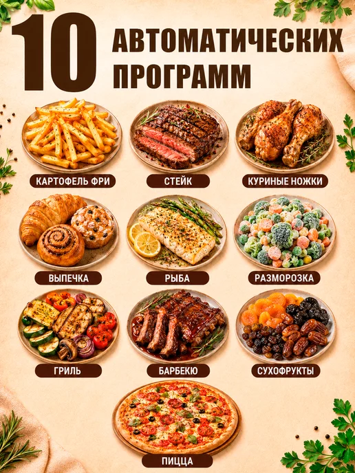 GT Аэрогриль электрический для дома мультипечь 4.5 л, 4,5 л, фото 6