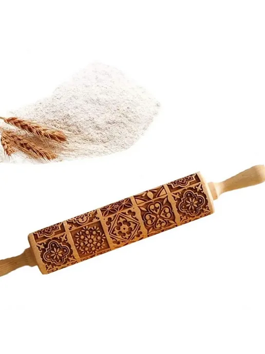 Скалка с узором Коричневый Скалка, коричневый, фото 2