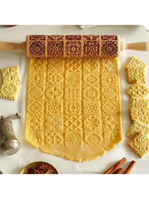 Скалка с узором Коричневый Скалка, коричневый, фото 7