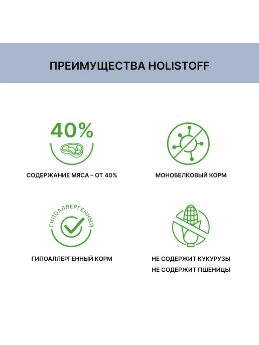 Сухой корм HOLISTOFF Кошек для собак, ягненок, 2,6 кг, фото 3