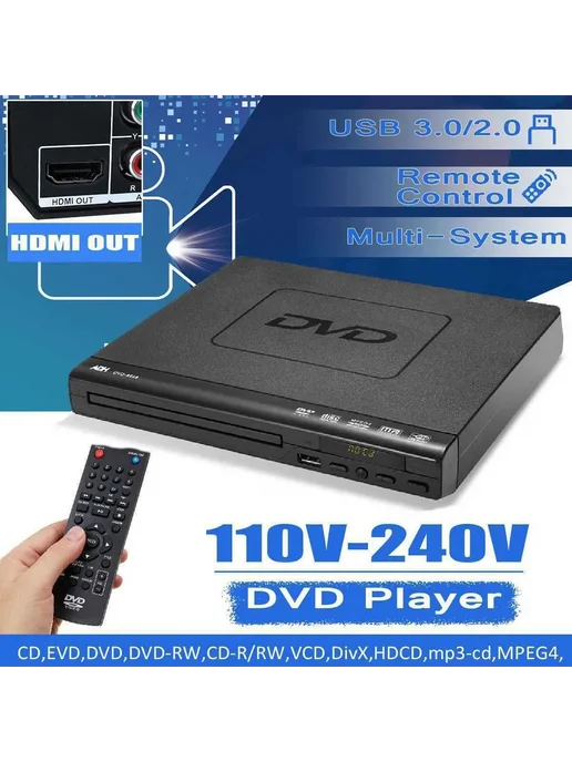 DVD плеер GLZ33 с верхней загрузкой диска черный CD, черный, фото 3