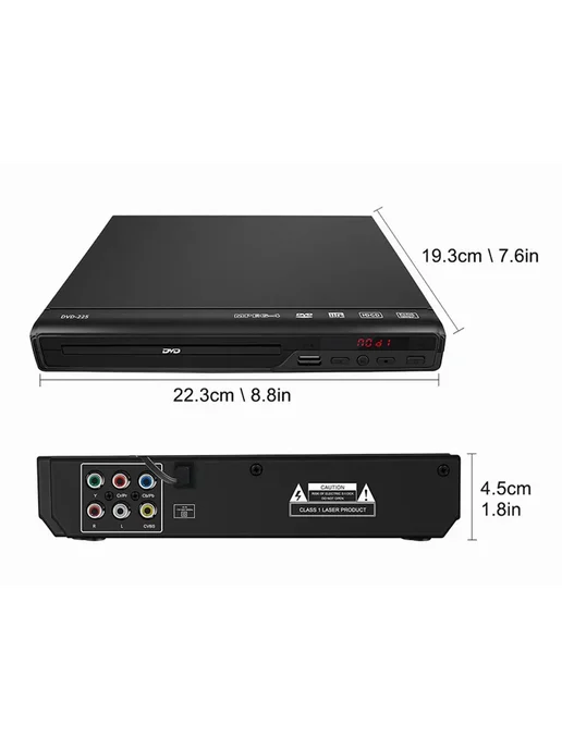DVD плеер GLZ33 с верхней загрузкой диска черный CD, черный, фото 7