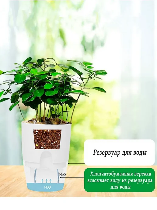 Горшок для цветов 5 шт Белый пластик 13 5х12 5 см, 3 шт, фото 8