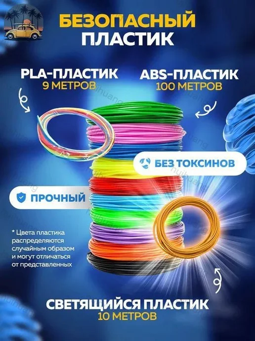 Детская 3D-ручка с пластиком и трафаретами, вариант, фото 5