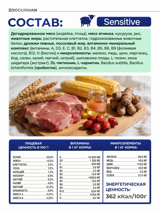 Сухой корм ЗООГУРМАН Полнорац. Пород… для собак, взрослые, мелкие, средние, 10 кг, фото 4