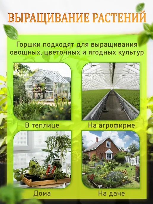 Набор горшков для рассады (0,5 л) 10 шт, 500 мл, 10 шт, фото 4