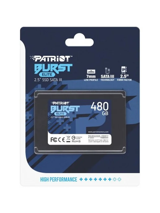 Patriot Memory SSD диск Burst Elite 480 Гб 2.5" SATA III PBE480GS25SSDR, 480 ГБ, фото 2