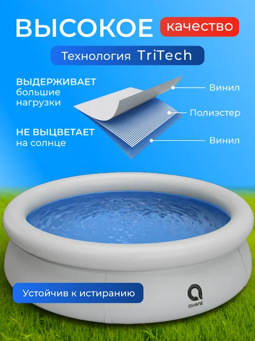 AVENLI Бассейн детский надувной 183х51 см с тентом круглый 12025, 183x51 см, фото 3