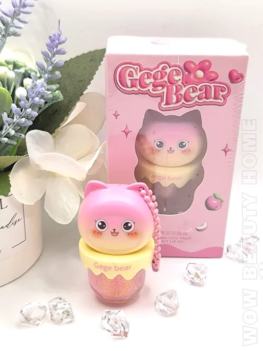 Gege bear Блеск для губ Розовая кошечка, розовый