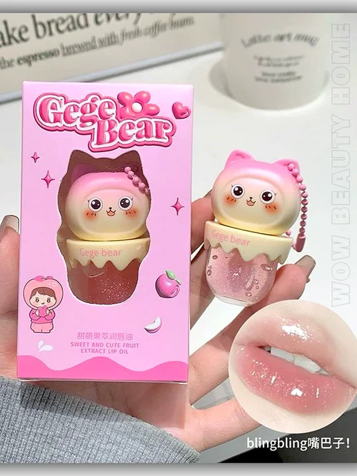 Gege bear Блеск для губ Розовая кошечка, розовый, фото 2