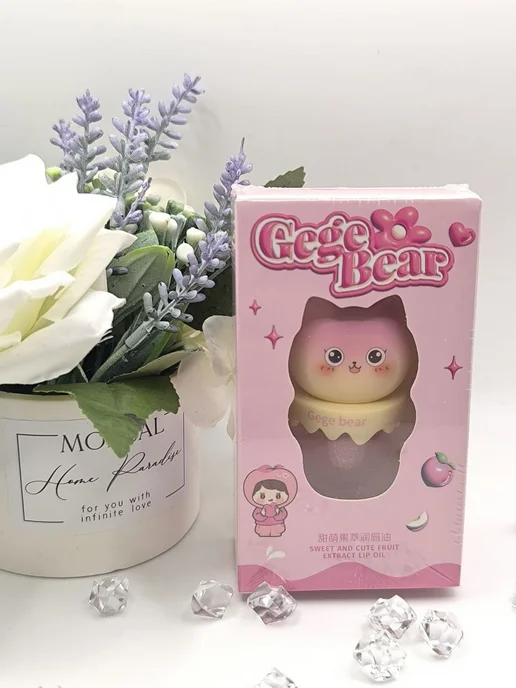 Gege bear Блеск для губ Розовая кошечка, розовый, фото 3