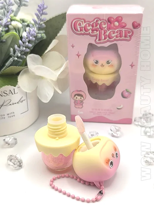Gege bear Блеск для губ Розовая кошечка, розовый, фото 4