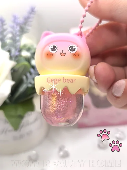 Gege bear Блеск для губ Розовая кошечка, розовый, фото 6