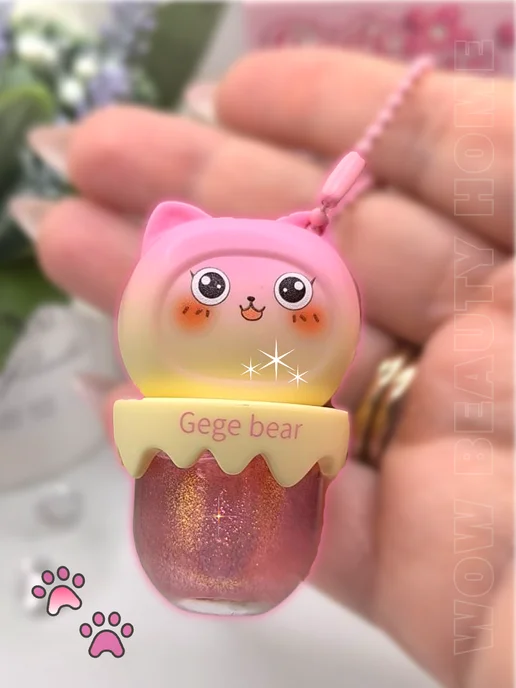 Gege bear Блеск для губ Розовая кошечка, розовый, фото 7