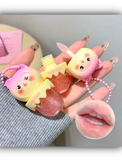 Gege bear Блеск для губ Розовая кошечка, розовый, фото 8