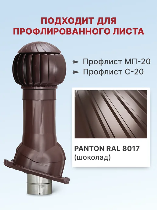 GERVENT Комплект активной вентиляции для профнастила PROF-20, коричневый, фото 2