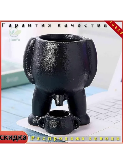 Горшок для цветов Керамика Белый 19х12х12 см 1 шт Горшок, 19x12x12 см, 1 шт, фото 2