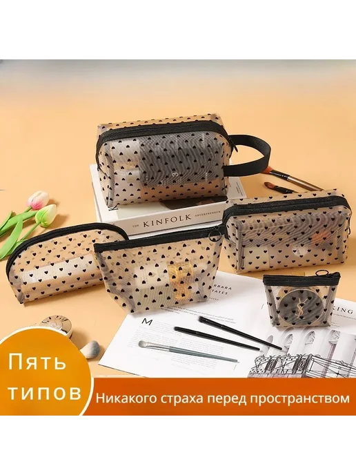 Косметичка черное M, бежевый, фото 2