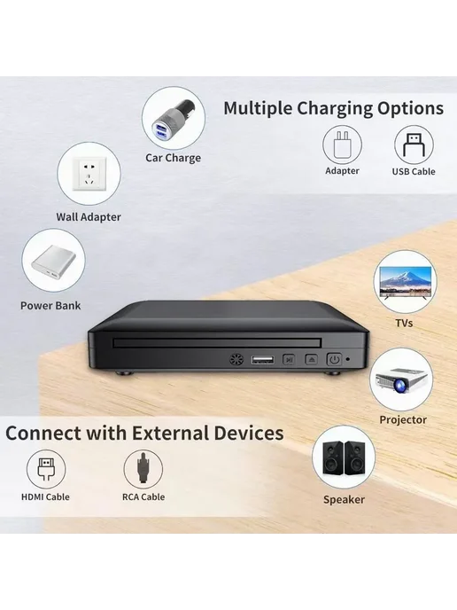 CD DVD плеер M218 HDMI USB Черный M218, черный, фото 2