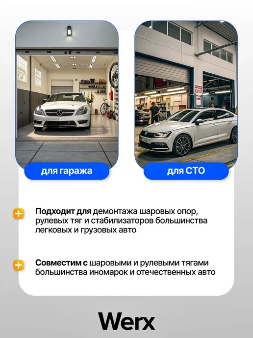Werx Съемник рулевых и шаровых соединений с изменяемой высотой, синий, фото 7