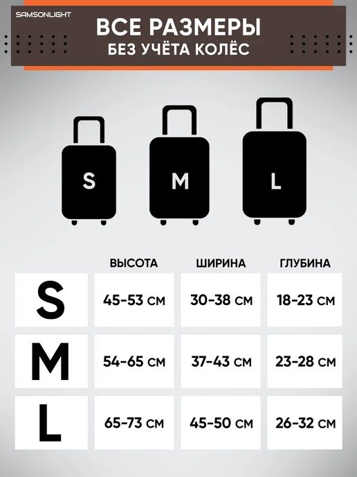 SAMSONLIGHT Чехол на чемодан М плотный прозрачный, коричневый, фото 7