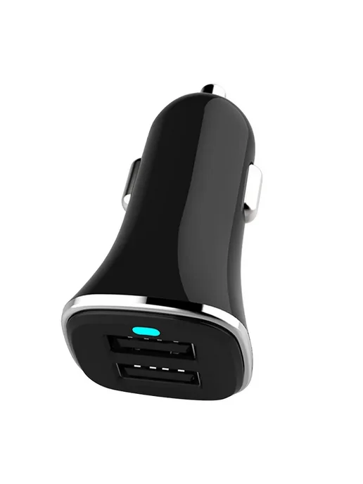 Автомобильный зарядник 2 USB 5V 2 4A Цв Черный, черный