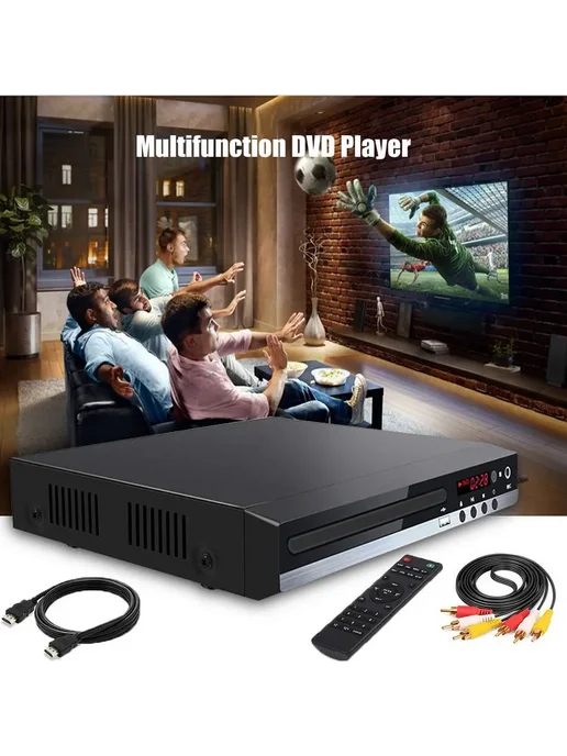 DVD плеер GLZ33 черный, USB, HDMI, черный, фото 2