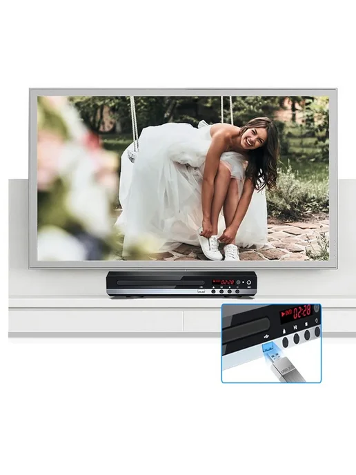 DVD плеер GLZ33 черный, USB, HDMI, черный, фото 5