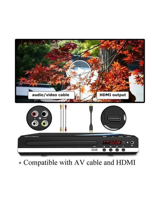 DVD плеер GLZ33 черный, USB, HDMI, черный, фото 8