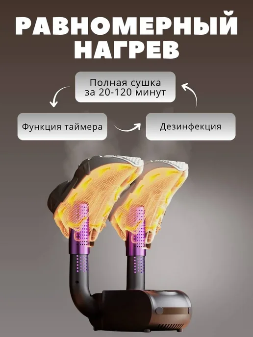 Сушилка для обуви электрическая, серый, фото 2