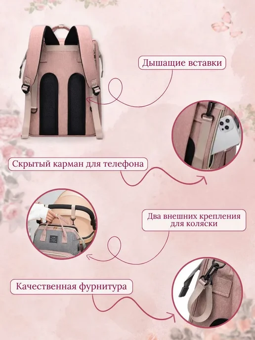 Рюкзак-кровать трансформер для мамы и малыша Синий, синий, фото 5