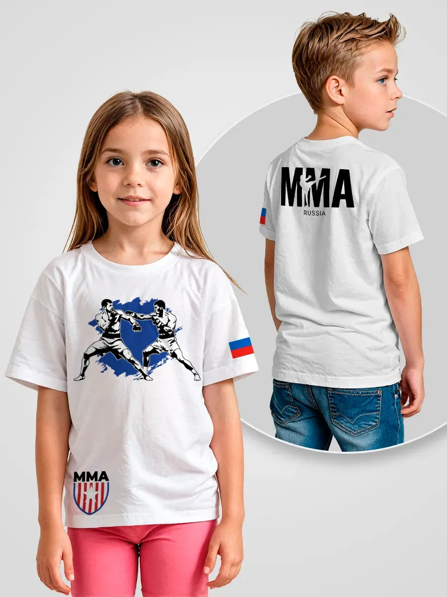 Детская футболка ММА Россия Флаг