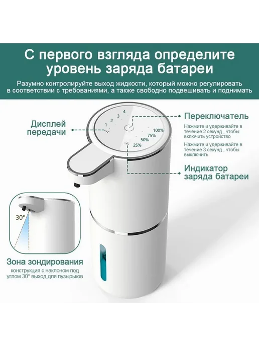 Сенсорный диспенсер для мыла 380 мл 1 шт, 380 мл, 1 шт, фото 2