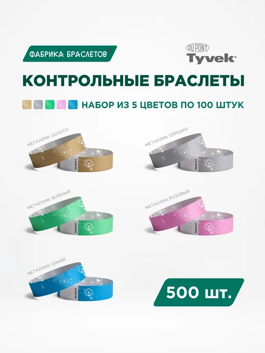 Фабрика браслетов Контрольные браслеты, набор браслетов 500 штук, синий