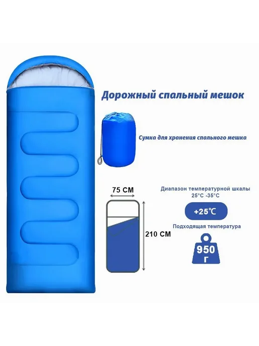LBSX Спальный мешок 210 см синий 210, синий, фото 2