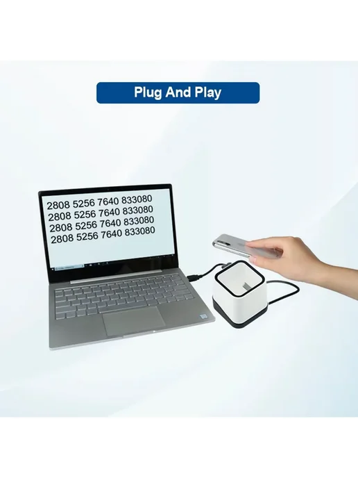 Сканер штрих-кодов 1D 2D QR без рук USB платформа, вариант, фото 2