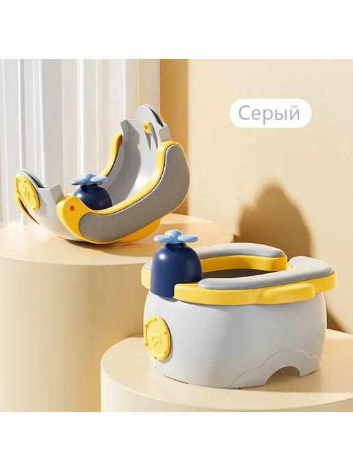 Складной дорожный горшок детский Серый Сгр, серый, фото 7