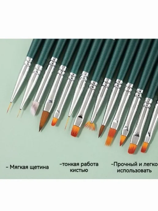 Кисть для маникюра черный Нейлон, черный, фото 5