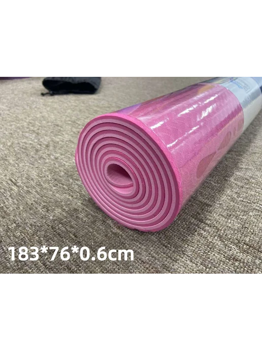 Коврик для йоги Синий 183*76*0.6cm, 183x76, розовый